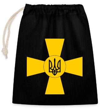 Ukraine - Verschließbarer Geschenkbeutel aus Baumwolle (25x30cm) - Schwarz - Vorne