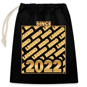 2022 - Closable cotton gift bag (25x30cm) - black - Front