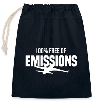 100% emissionsfrei - Schirm - Verschließbarer Geschenkbeutel aus Baumwolle (25x30cm) - Navy - Vorne