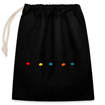 MUSIQUE. ROCK. FÊTE DE LA MUSIQUE. PIANO. CHORALE. - Sac cadeau en coton avec cordon (25 x 30 cm) - noir - Devant