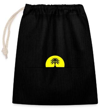 Palm Tree Sun Line - Closable cotton gift bag (25x30cm) - black - Front