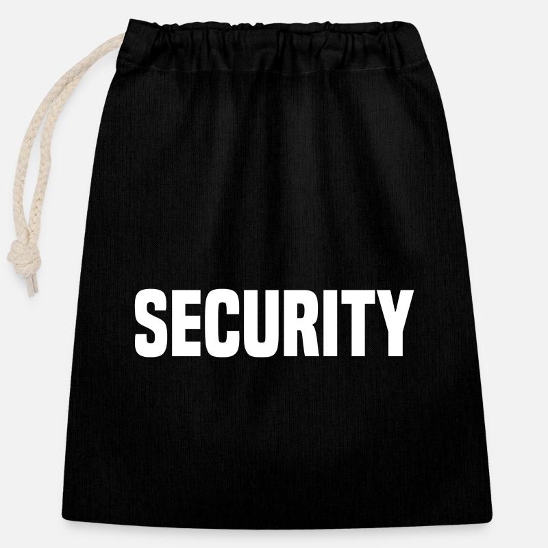 Security - Closable cotton gift bag (25x30cm) - black