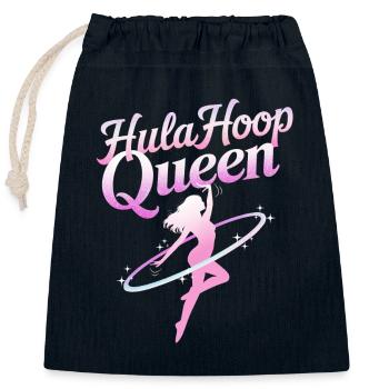 Danse Cerceau Fille Danseuse Cerceau - Sac cadeau en coton avec cordon (25 x 30 cm) - bleu marine - Devant
