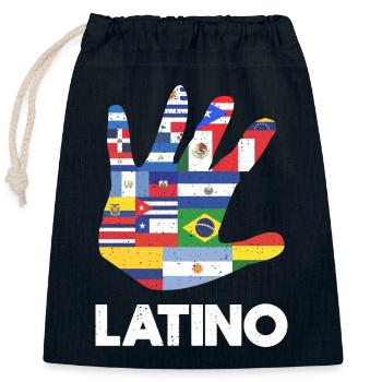 Latino Latin America Flags White - Closable cotton gift bag (25x30cm) - navy - Front