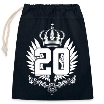 20E ANNIVERSAIRE 20 ANS - Sac cadeau en coton avec cordon (25 x 30 cm) - bleu marine - Devant