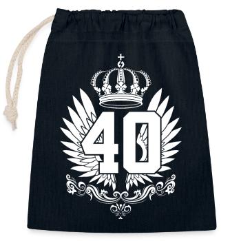 40E ANNIVERSAIRE 40 ANS - Sac cadeau en coton avec cordon (25 x 30 cm) - bleu marine - Devant