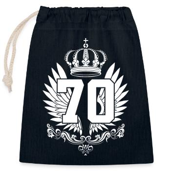 70. GEBURTSTAG 70 JAHRE - Verschließbarer Geschenkbeutel aus Baumwolle (25x30cm) - Navy - Vorne
