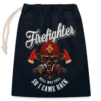 Firefighter Skull Return Shirt - Closable cotton gift bag (25x30cm) - navy - Front