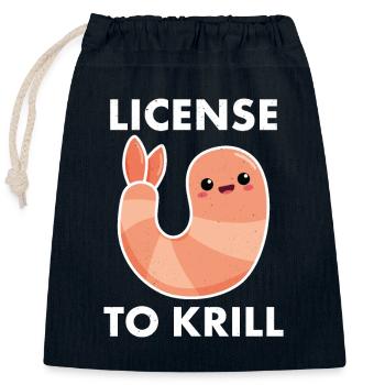 Lizenz für Krill, Garnelen oder Garnelen - Verschließbarer Geschenkbeutel aus Baumwolle (25x30cm) - Navy - Vorne