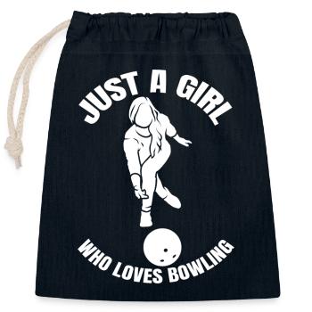 Bowling Cadeau Kegel Bowler Kegeln Boule de bowling - Sac cadeau en coton avec cordon (25 x 30 cm) - bleu marine - Devant