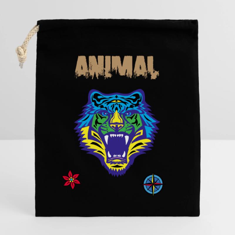 Bengal tiger scratch claw Closable cotton gift bag (25x30cm)