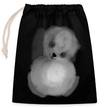 Cute little panda baby - Closable cotton gift bag (25x30cm) - black - Front