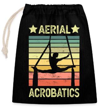Acrobaties aériennes en tissu vertical - Sac cadeau en coton avec cordon (25 x 30 cm) - noir - Devant