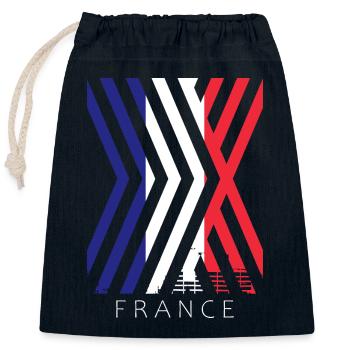Frankreich Flagge Used Look Französische Fahne - Verschließbarer Geschenkbeutel aus Baumwolle (25x30cm) - Navy - Vorne