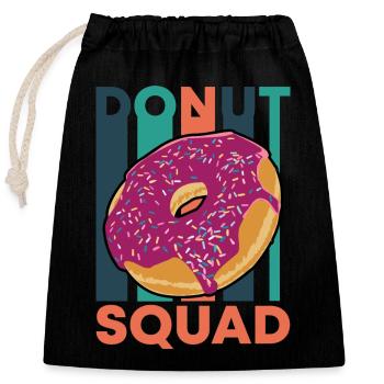 Escouade de beignets - Sac cadeau en coton avec cordon (25 x 30 cm) - noir - Devant