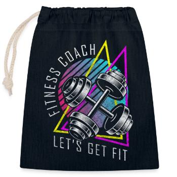 Développé couché de force de l’entraîneur - Sac cadeau en coton avec cordon (25 x 30 cm) - bleu marine - Devant