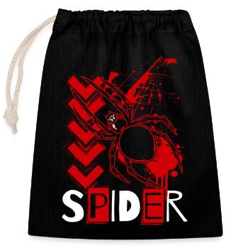Spider Web Natural Tarantula Silk Threads - Closable cotton gift bag (25x30cm) - black - Front