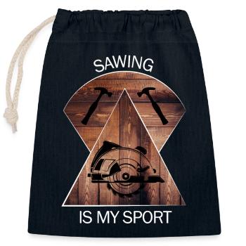 Carpenter, carpenter, carpenter, carpenter, craftsman, wood - Closable cotton gift bag (25x30cm) - navy - Front