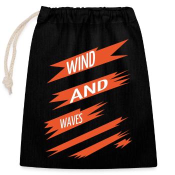 Statement Gift Idea Windsurfing Techniques - Closable cotton gift bag (25x30cm) - black - Front
