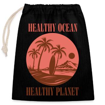 Marine Conservation - Closable cotton gift bag (25x30cm) - black - Front