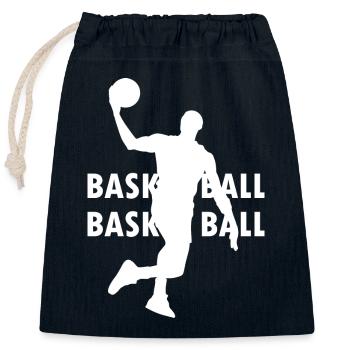 Basketball - Closable cotton gift bag (25x30cm) - navy - Front