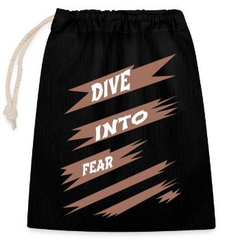 fun inner courage courage mindset - Verschließbarer Geschenkbeutel aus Baumwolle (25x30cm) - Schwarz - Vorne