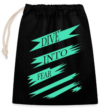 Bungee Jumping Community Daring Spirit Birthday - Closable cotton gift bag (25x30cm) - black - Front