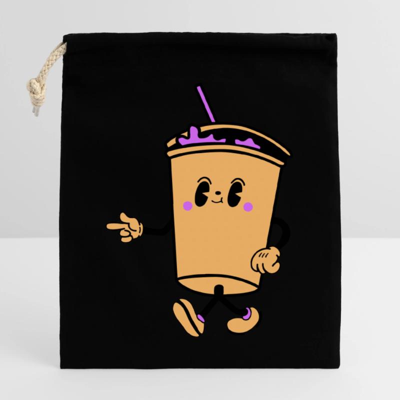 Boisson Dessin Animé Sac cadeau en coton avec cordon (25 x 30 cm)