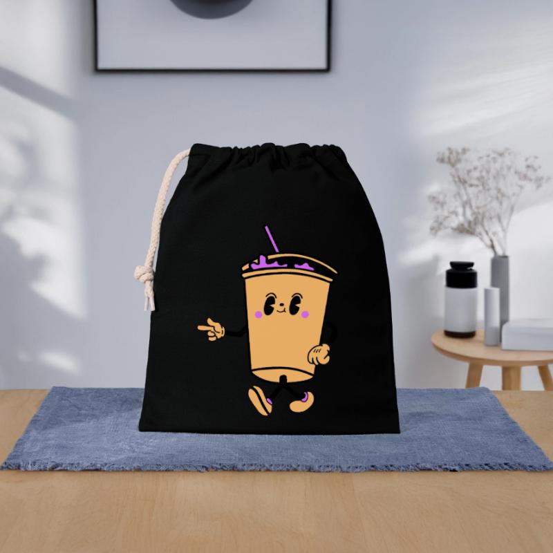 Boisson Dessin Animé Sac cadeau en coton avec cordon (25 x 30 cm)