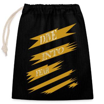 Awesome Daring Spirit Bungee Jumping Excitement - Closable cotton gift bag (25x30cm) - black - Front