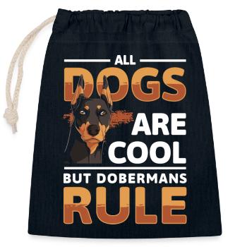Guard Dog Dog Breed Protect - Closable cotton gift bag (25x30cm) - navy - Front