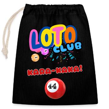 Loto - Bingo - 44 - Karakaka - Sac cadeau en coton avec cordon (25 x 30 cm) - noir - Devant