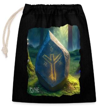 Rune Elhaz Artwork - Closable cotton gift bag (25x30cm) - black - Front