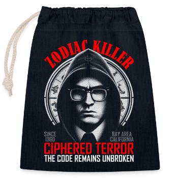 Zodiac Killer Retro Macabre Mystery enthüllt - Verschließbarer Geschenkbeutel aus Baumwolle (25x30cm) - Navy - Vorne