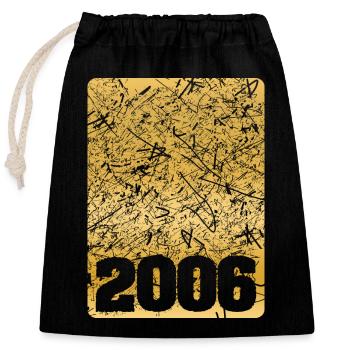 Year 2006 - Closable cotton gift bag (25x30cm) - black - Front