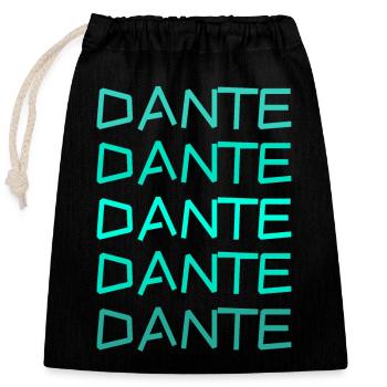 Vorname Dante - Verschließbarer Geschenkbeutel aus Baumwolle (25x30cm) - Schwarz - Vorne