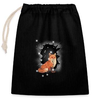 Renard Renards Renarde Conte de fées - Sac cadeau en coton avec cordon (25 x 30 cm) - noir - Devant