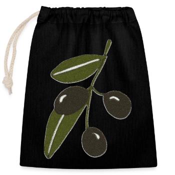Olive Branch Impressionism - Closable cotton gift bag (25x30cm) - black - Front