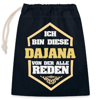 Dajana als Rufname - Verschließbarer Geschenkbeutel aus Baumwolle (25x30cm) - Navy - Vorne