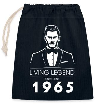 60th Birthday Living Legend (GENT) since 06/1965 - Closable cotton gift bag (25x30cm) - navy - Front