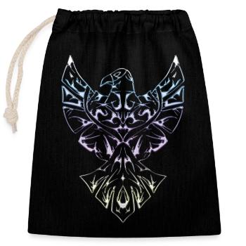 Tatouage Tribal Aigle Tatouage Aztèque - Sac cadeau en coton avec cordon (25 x 30 cm) - noir - Devant