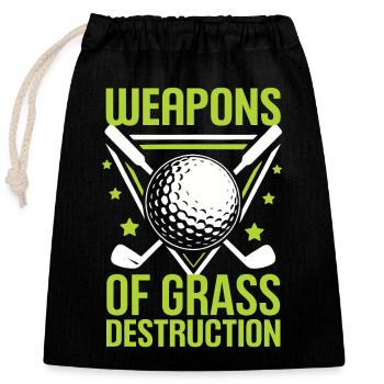 Golf - Weapons of Grass Destruction - Closable cotton gift bag (25x30cm) - black - Front