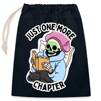 Book lover reading session - Closable cotton gift bag (25x30cm) - navy - Front