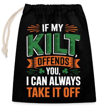 Si mon kilt me dérange, je peux l’enlever - Sac cadeau en coton avec cordon (25 x 30 cm) - noir - Devant