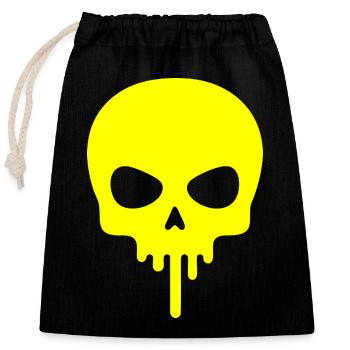 Neon Skull Dripping - Closable cotton gift bag (25x30cm) - black - Front