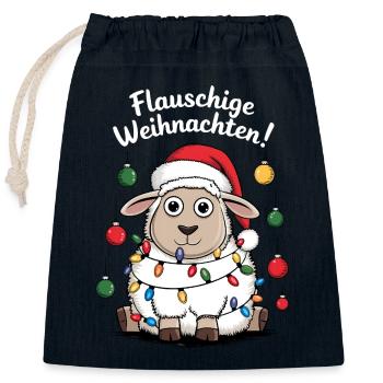 Lustiges Schaf Weihnachten Schäfer Bauernhof  - Verschließbarer Geschenkbeutel aus Baumwolle (25x30cm) - Navy - Vorne