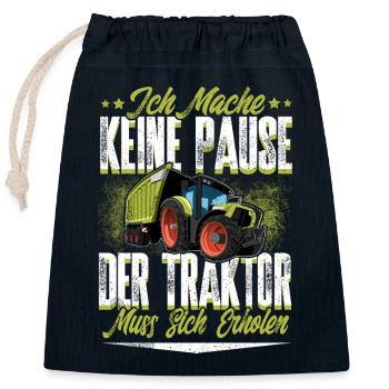 Landwirt - Verschließbarer Geschenkbeutel aus Baumwolle (25x30cm) - Navy - Vorne
