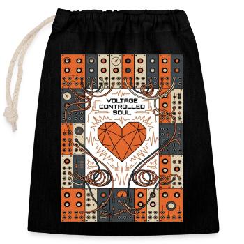 Tension-controlled soul. Synth - Closable cotton gift bag (25x30cm) - black - Front
