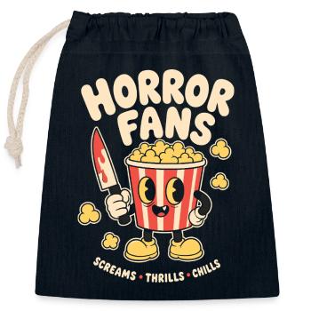 Horror Fans Screams Thrills Chills - Verschließbarer Geschenkbeutel aus Baumwolle (25x30cm) - Navy - Vorne