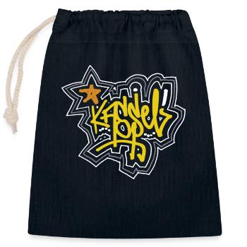 Kassel - Tag / Grafitti lettering - Closable cotton gift bag (25x30cm) - navy - Front